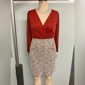 Beautiful Rust Colored Boucle Dress, Size 6
